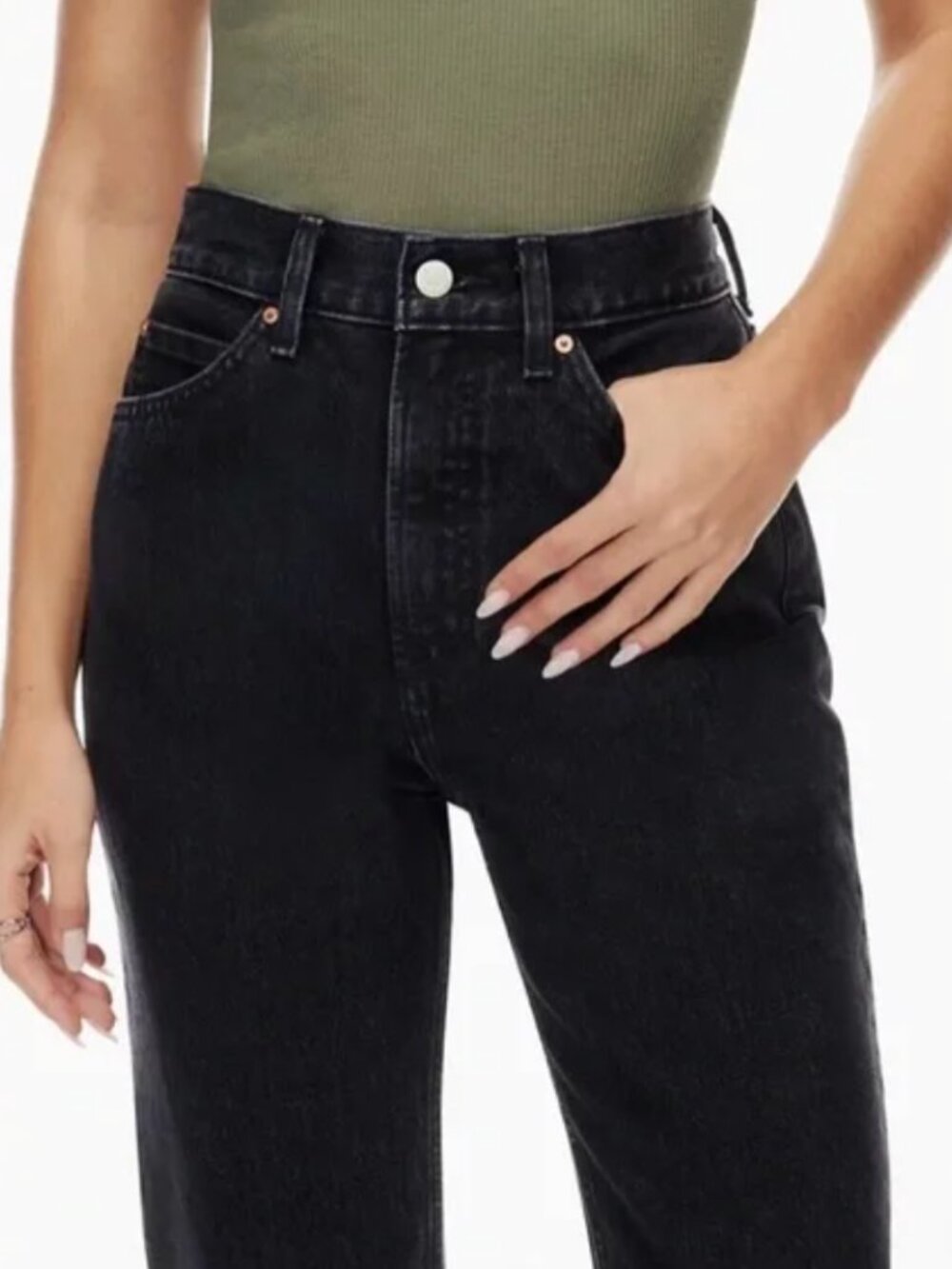 Denim Forum Super Pin-Up Hi-Rise Crop Jean – Size 26 (Black Eyeliner)